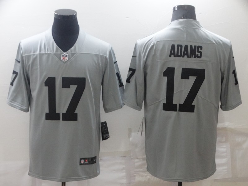 Men's Las Vegas Raiders #17 Davante Adams Grey Limited Stitched Jersey Men's Las Vegas Raiders #17 Davante Adams Grey Limited Stitched Jersey